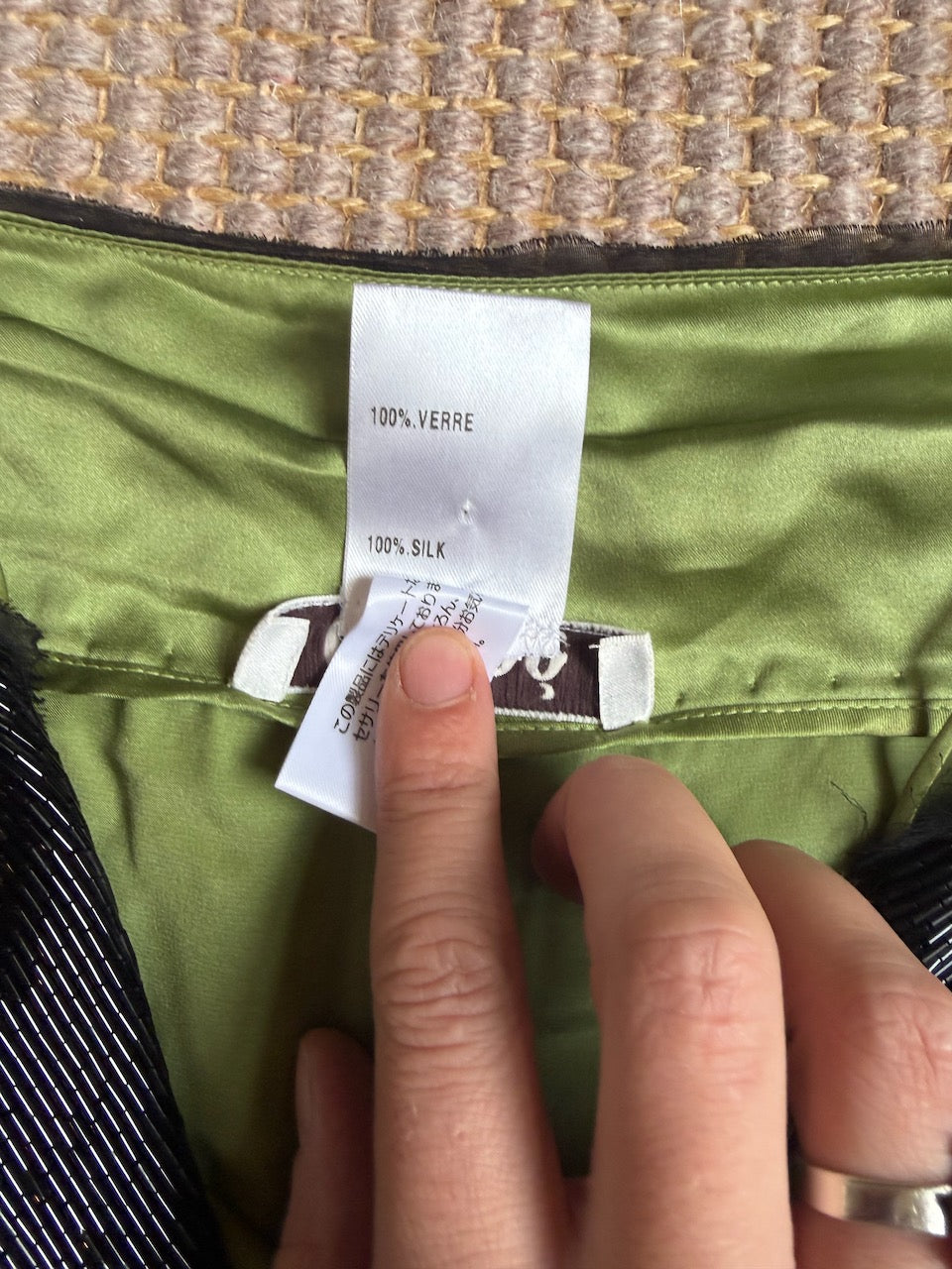 Vintage Chloé S/S 2005 Beaded Green Silk Camisole