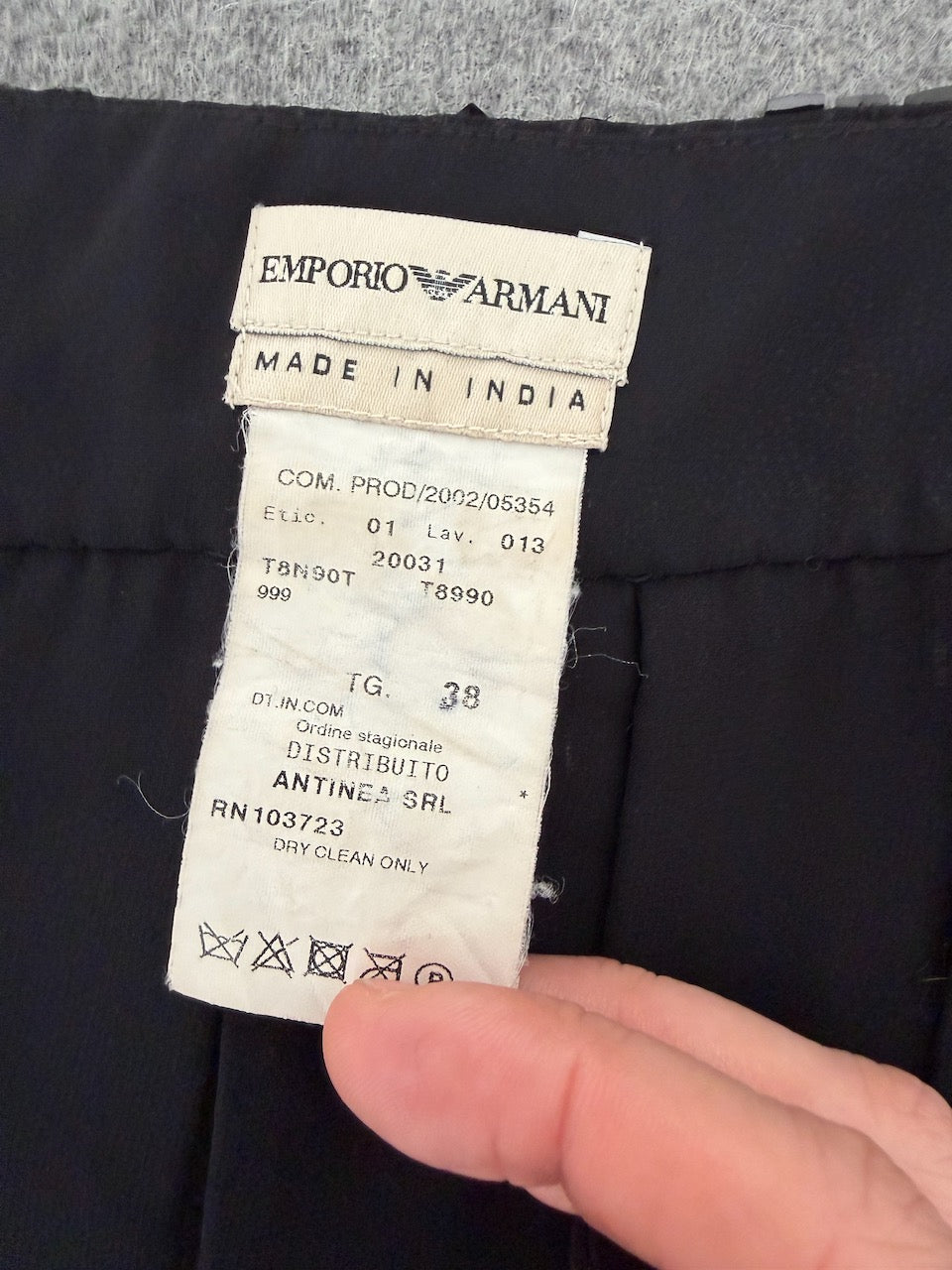 Vintage Emporio Armani Black Sequin Skirt Belt