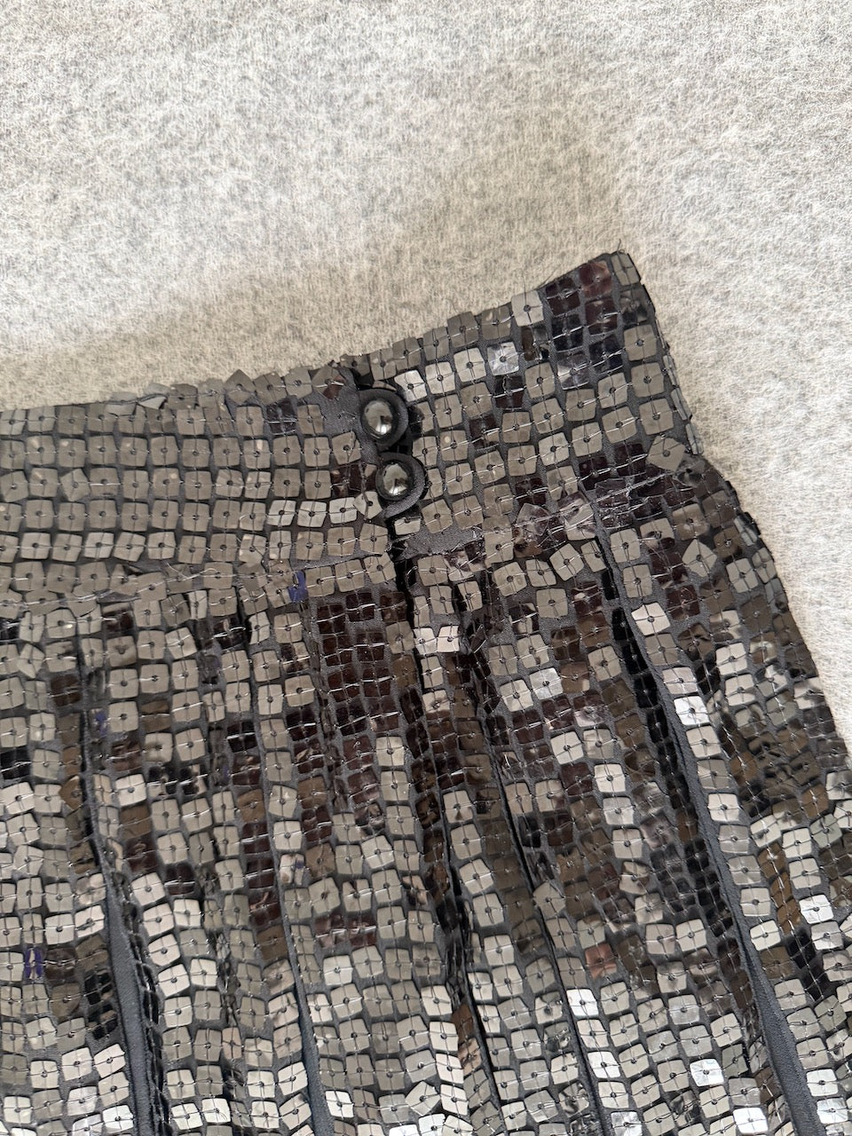 Vintage Emporio Armani Black Sequin Skirt Belt