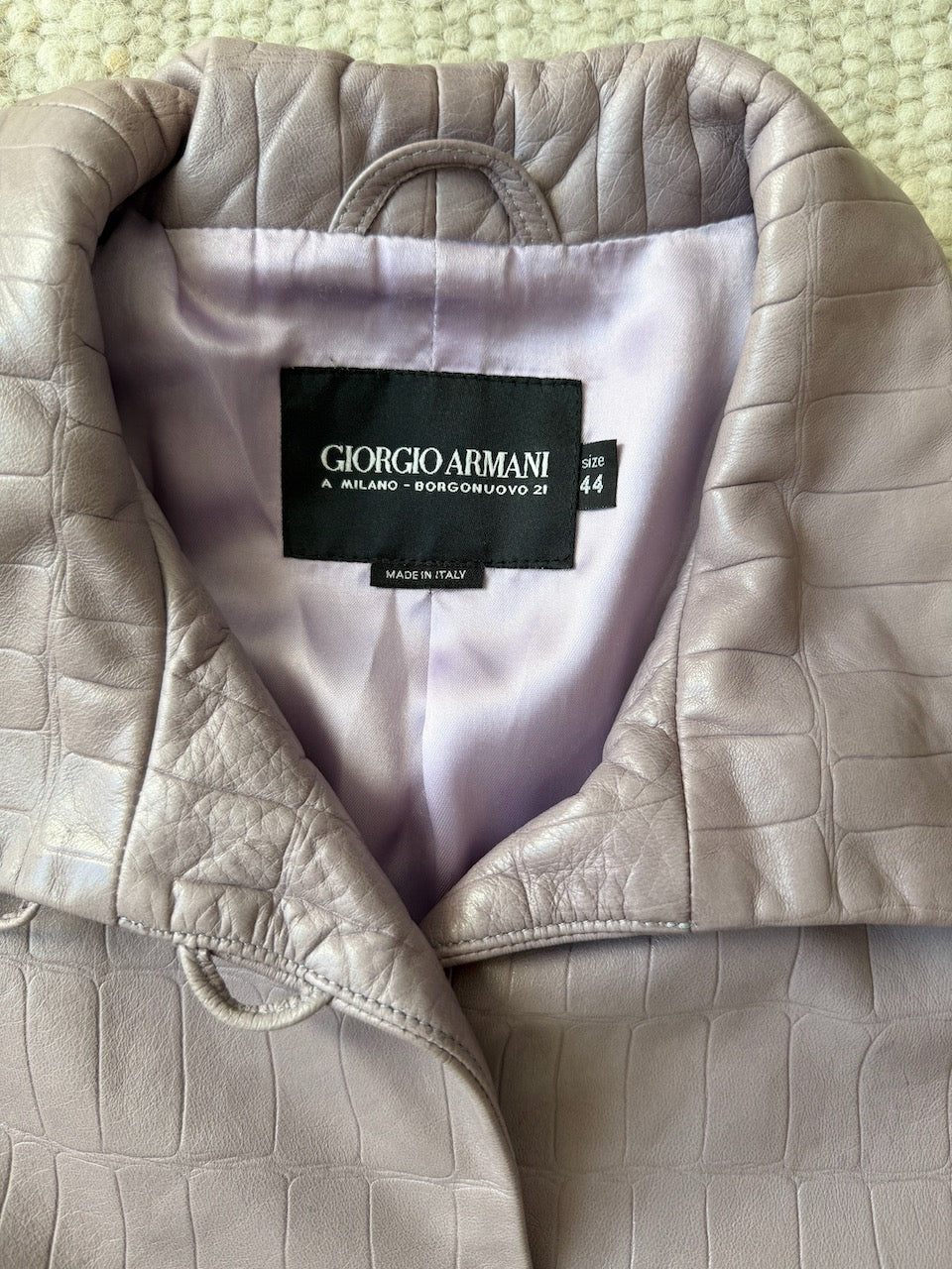 Vintage Giorgio Armani F/W 2000 Purple Leather Jacket