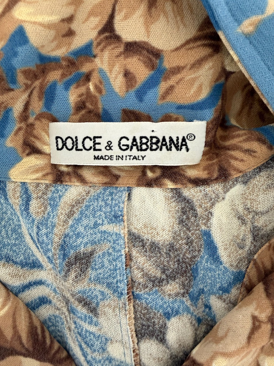 Vintage Dolce & Gabbana S/S 1997 Blue Floral Shirt