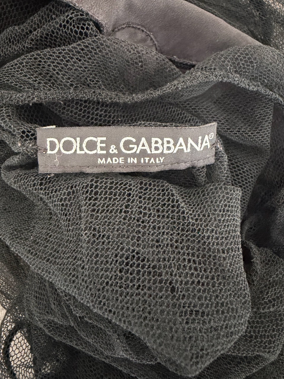 Vintage Dolce & Gabbana Black Mesh Butterfly Tank Top