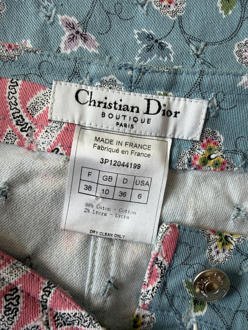 Vintage Christian Dior S/S 2003 Floral Jeans