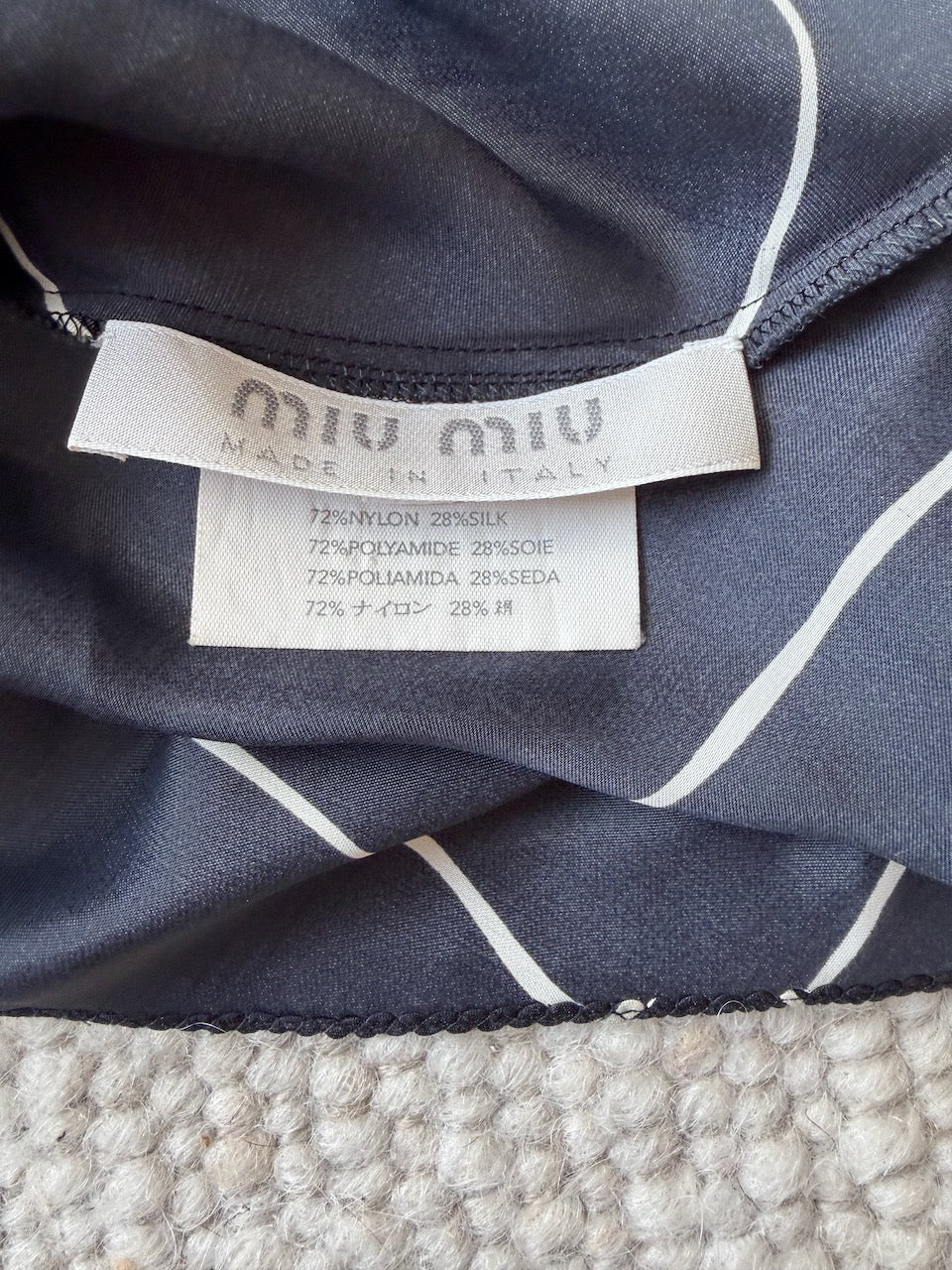 Vintage Miu Miu F/W 2000 Giraffe Print Black and White Silk Dress