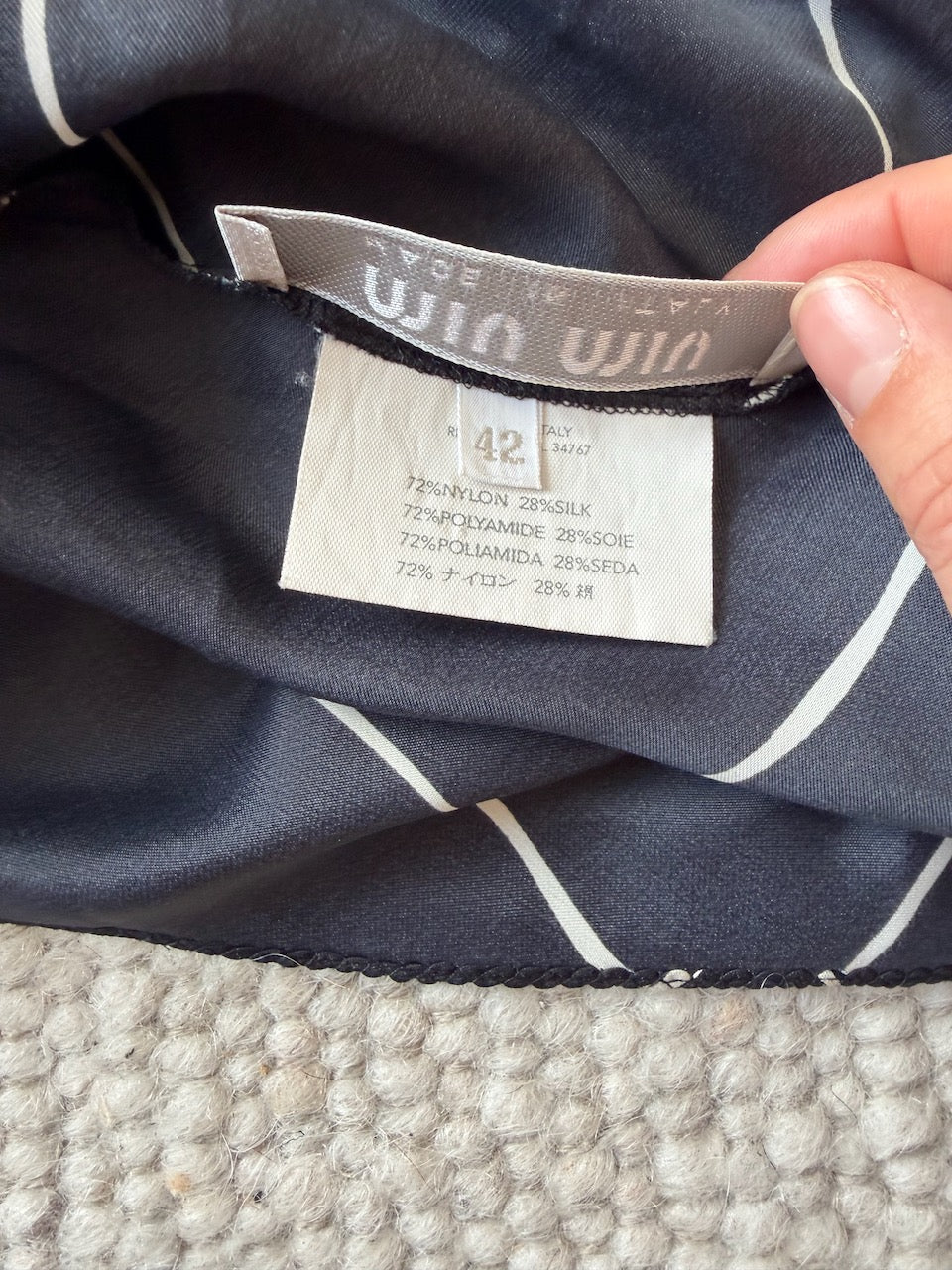 Vintage Miu Miu F/W 2000 Giraffe Print Black and White Silk Dress