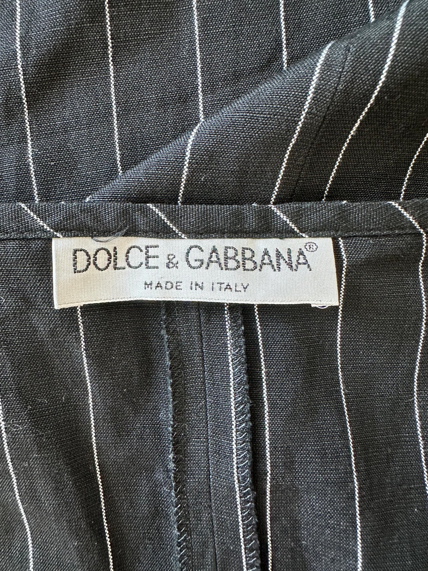 Vintage Dolce & Gabbana Pinstripe Midi Skirt