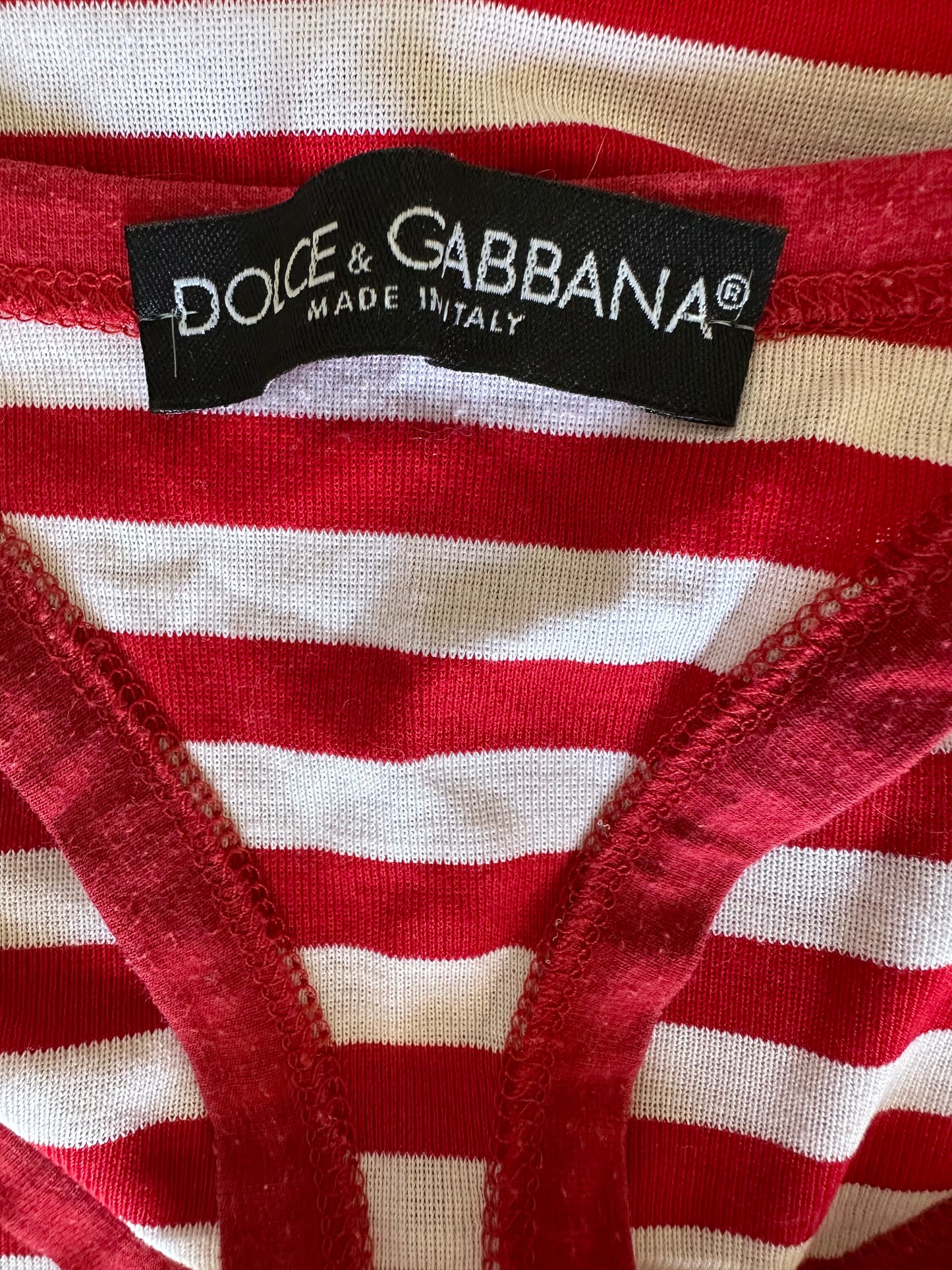 Vintage Dolce & Gabbana Red Striped Tank Top