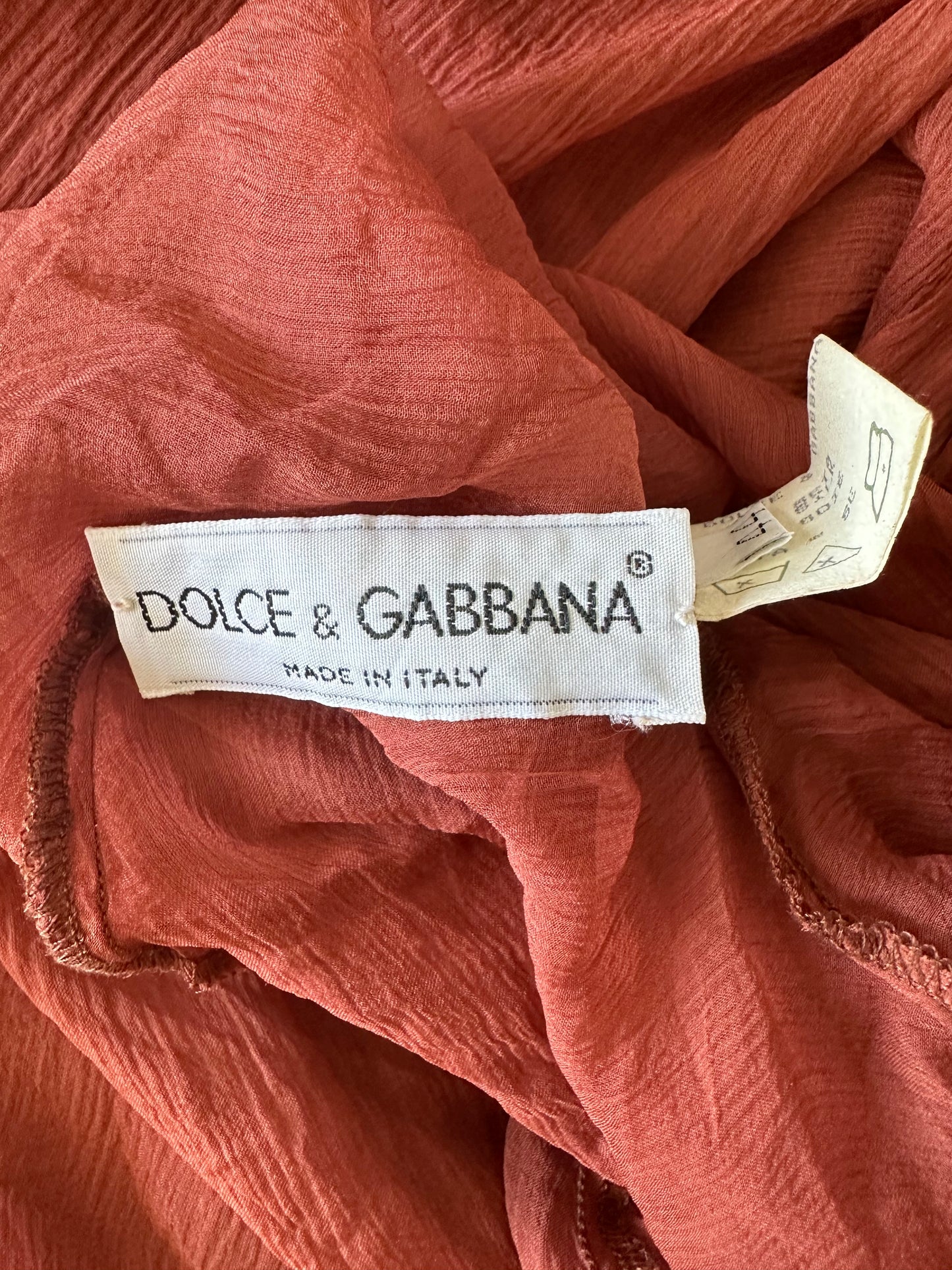 Vintage Dolce & Gabbana S/S 1991 Red Silk Blouse