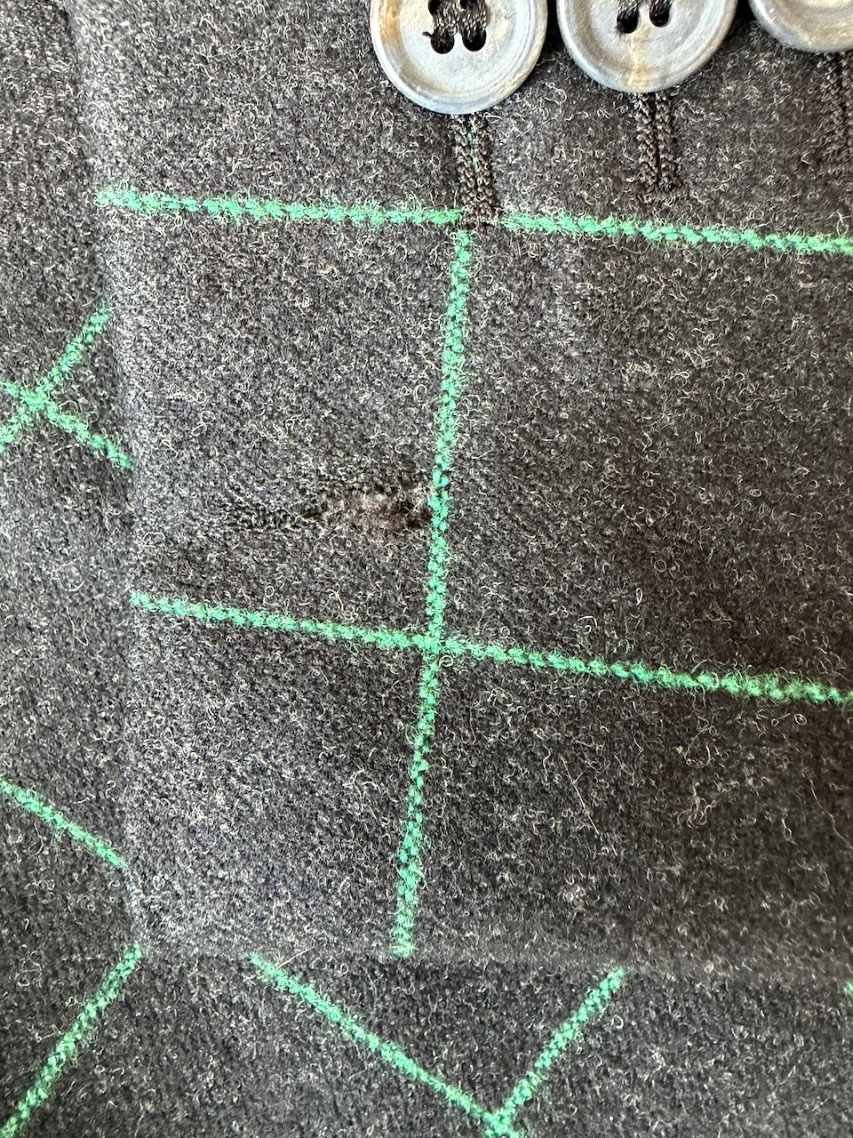 Vintage Chloé F/W 1998 Green Check Wool Coat