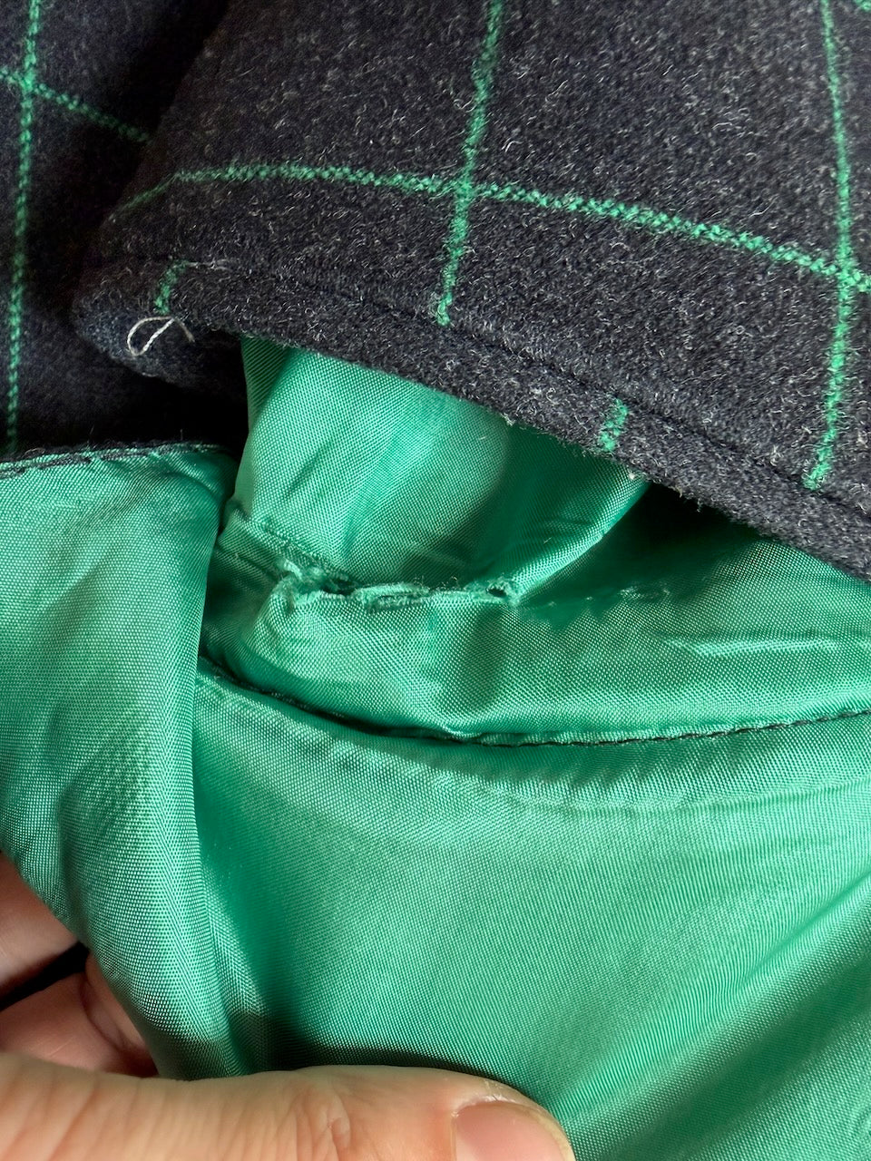 Vintage Chloé F/W 1998 Green Check Wool Coat