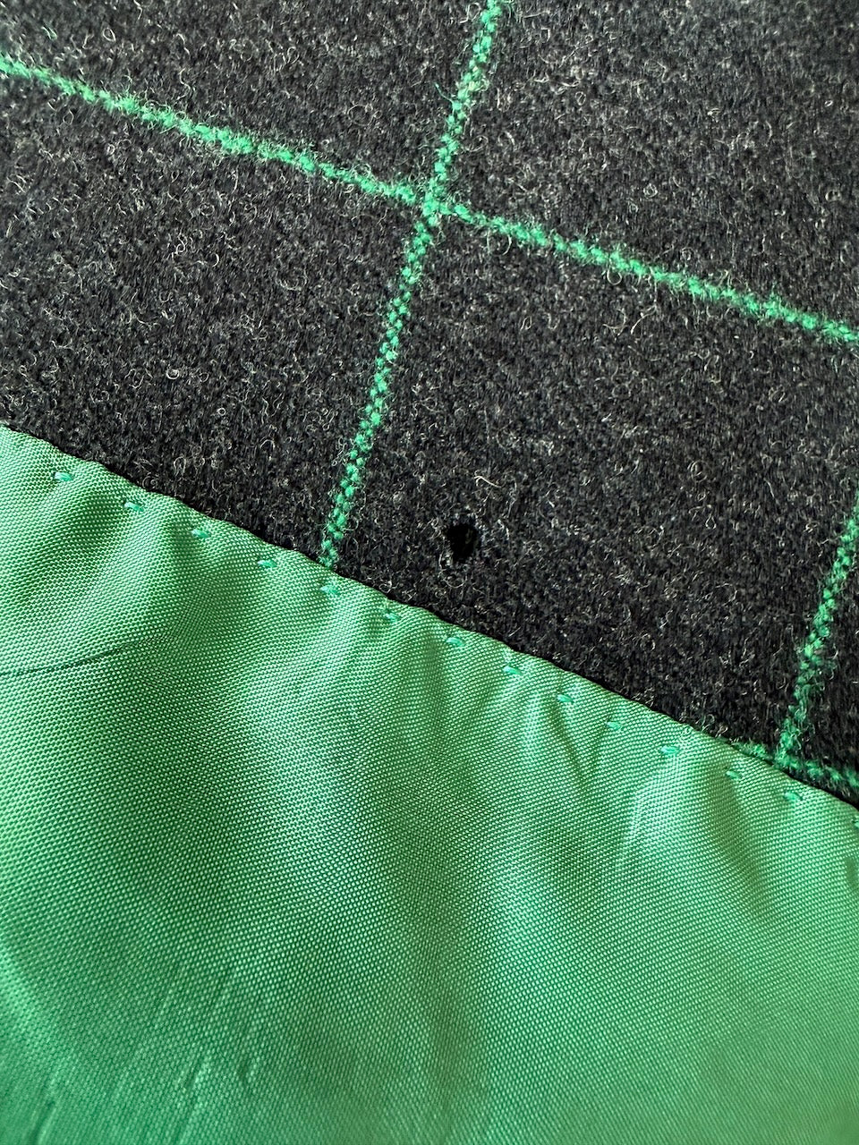Vintage Chloé F/W 1998 Green Check Wool Coat