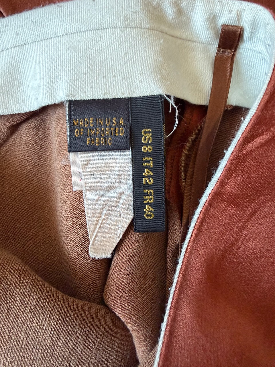 Donna Karan Burnt Orange Slip Skirt