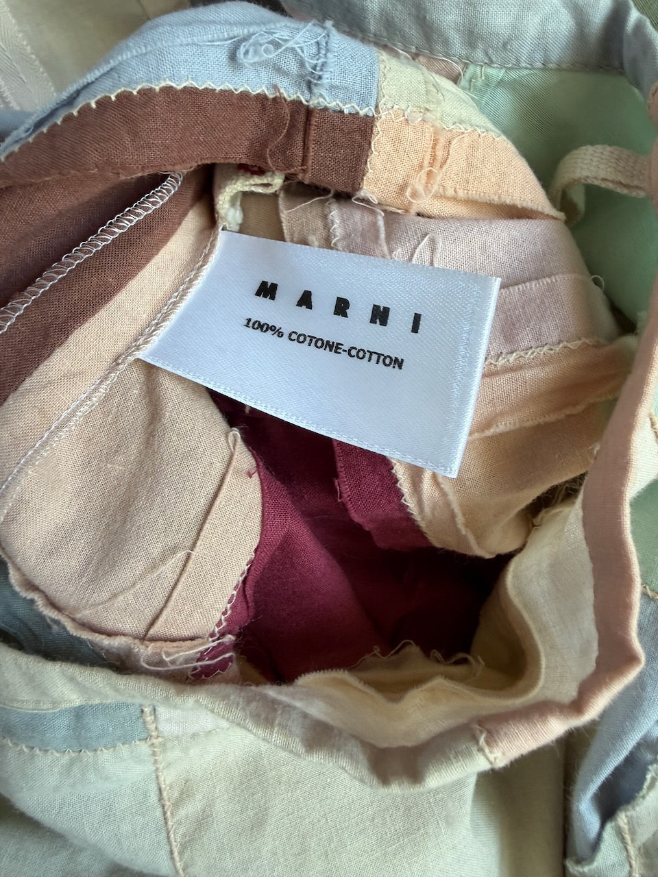 Vintage Marni F/W 2002 Cotton Patchwork Midi Skirt