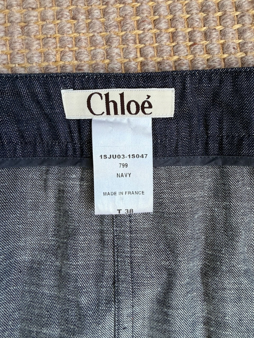 Vintage Chloé S/S 2001 Denim Skirt with Colourful Zipper