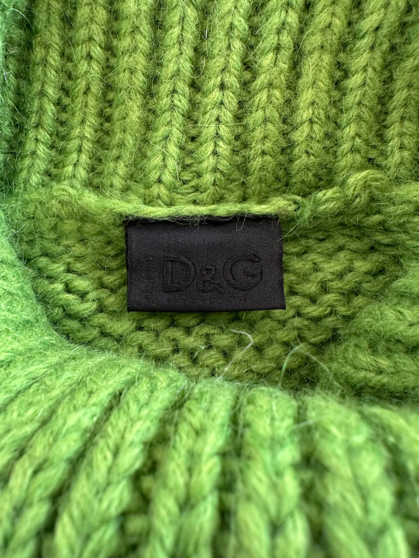 Vintage D&G Green Knitted Sleeveless Turtleneck