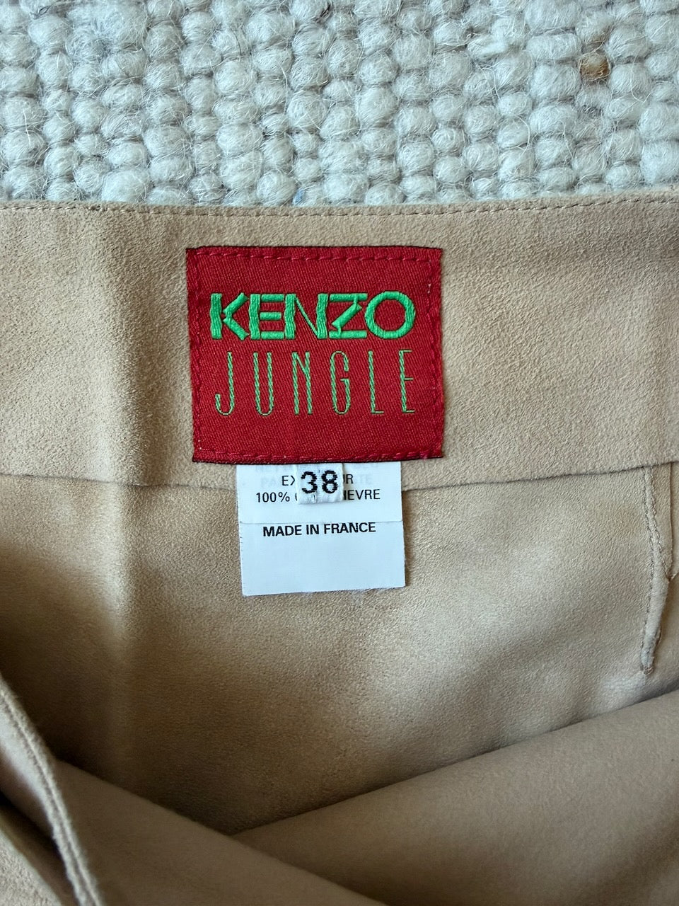 Vintage Kenzo Jungle Suede Skirt