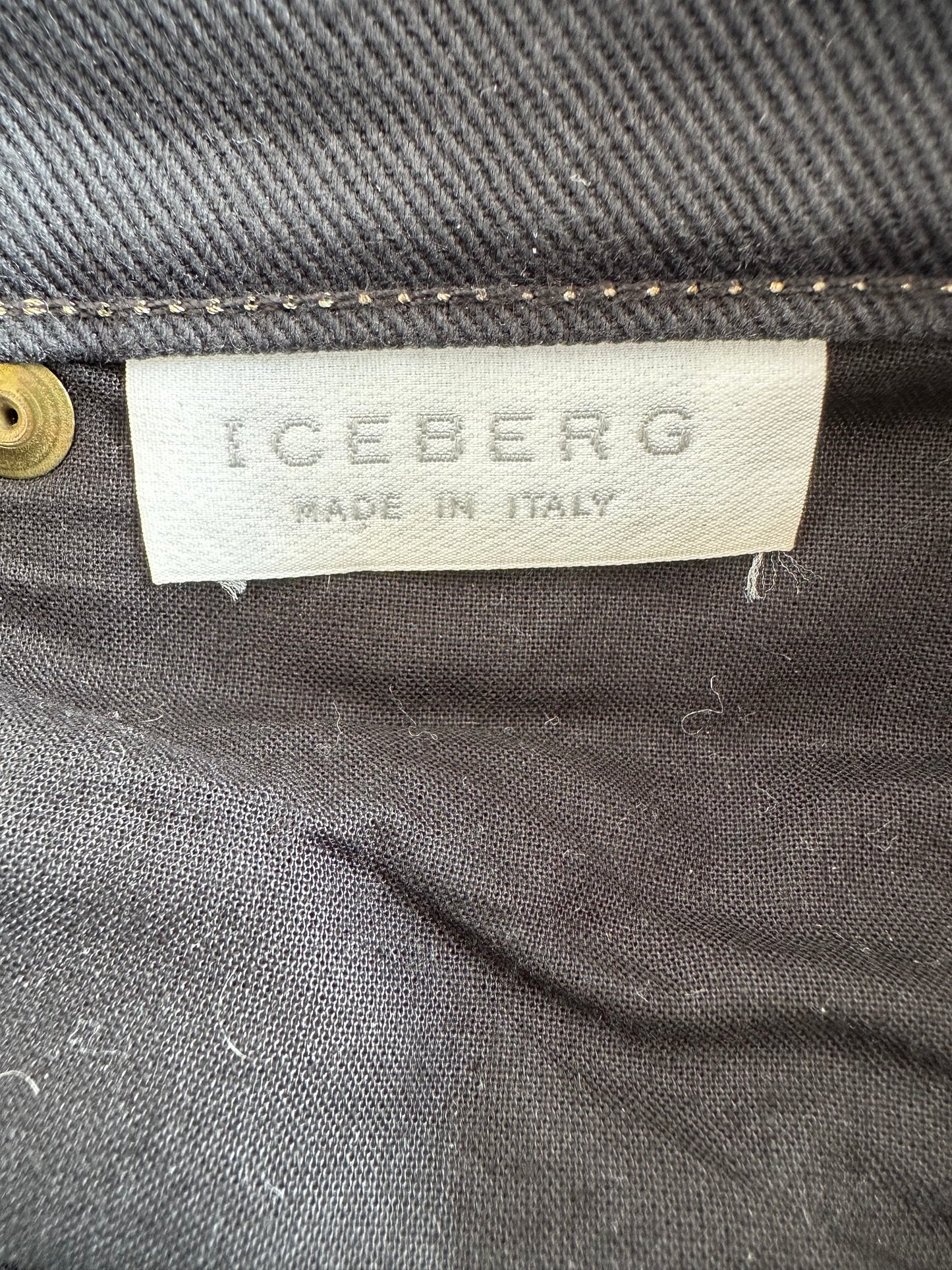 Vintage Iceberg S/S 2001 Patched Black Jeans