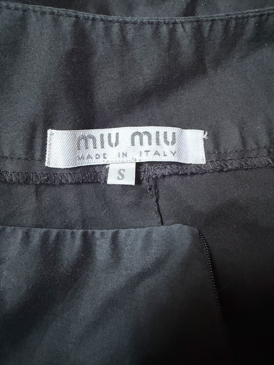Vintage Miu Miu Black Midi Skirt with Studs