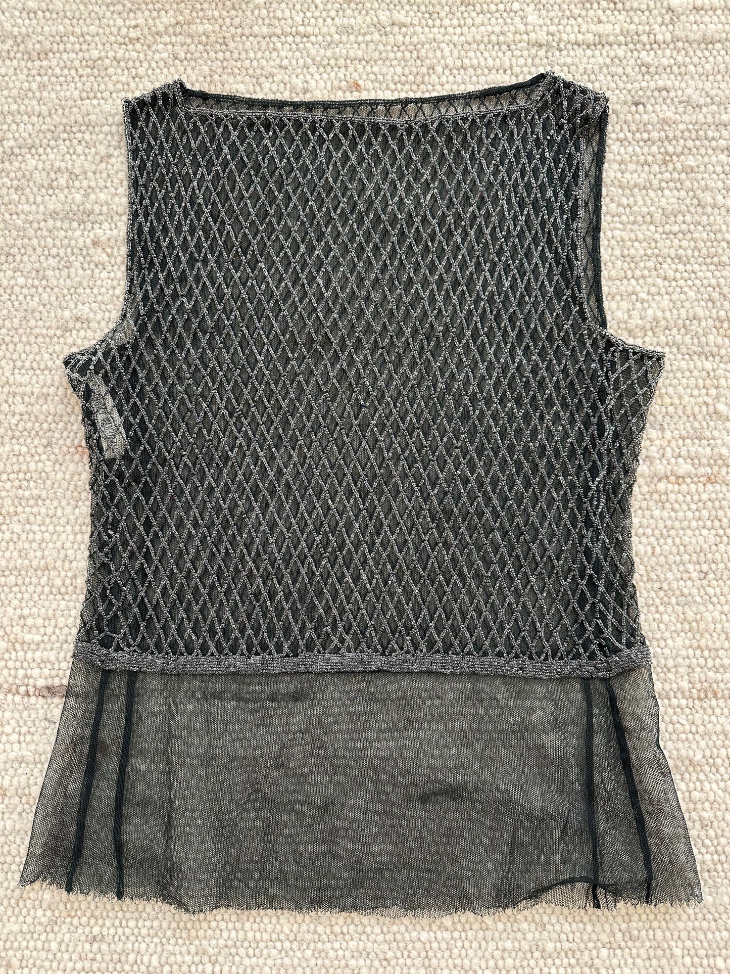 Vintage Alberta Ferretti Beaded and Mesh Top