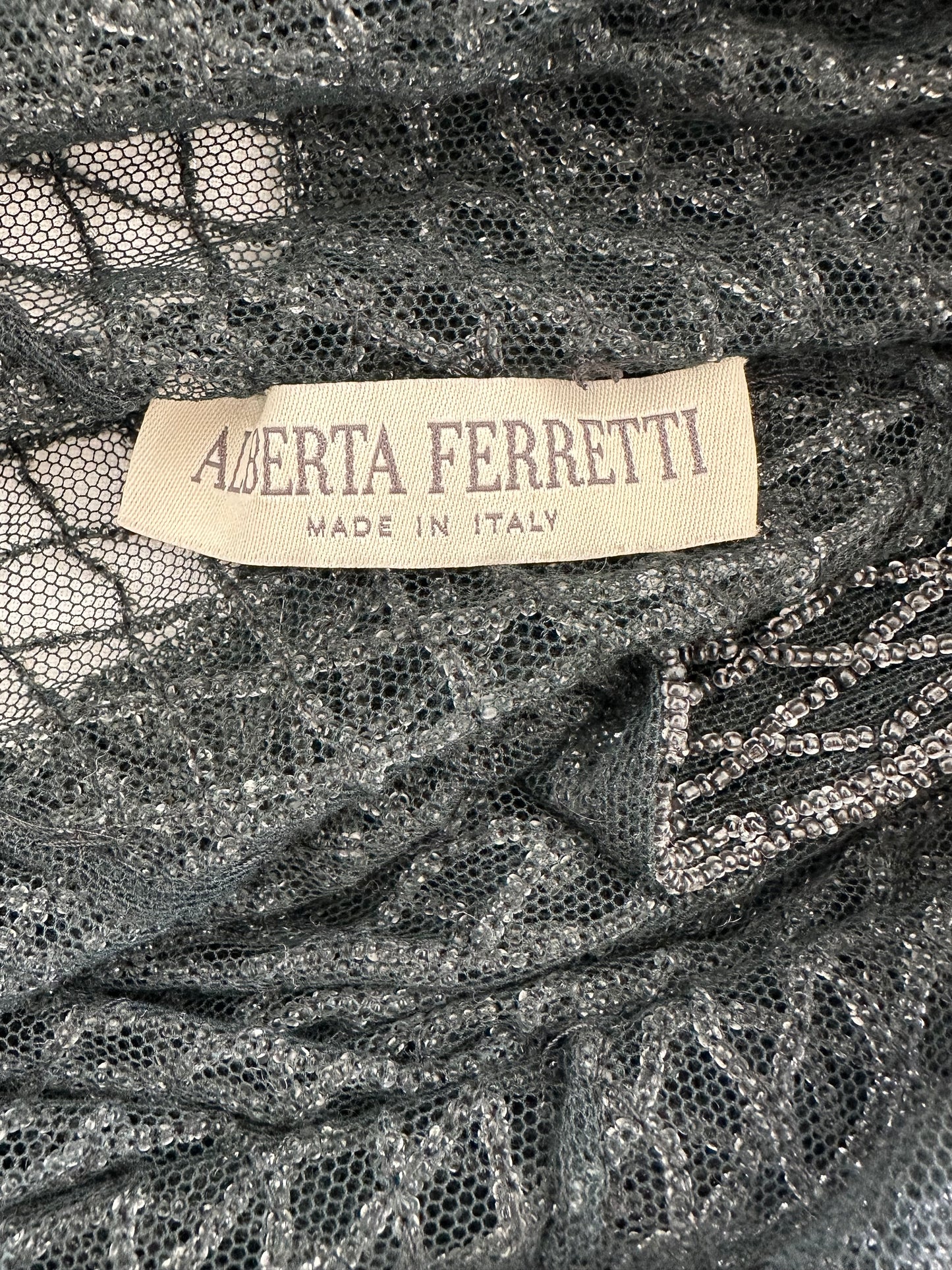 Vintage Alberta Ferretti Beaded and Mesh Top