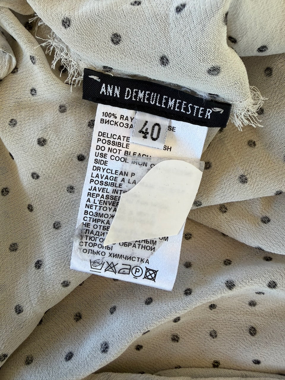 Ann Demeulemeester Polka Dot Tunic