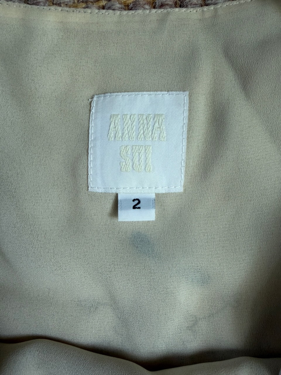 Anna Sui S/S 2006 Cream Silk Flapper Dress