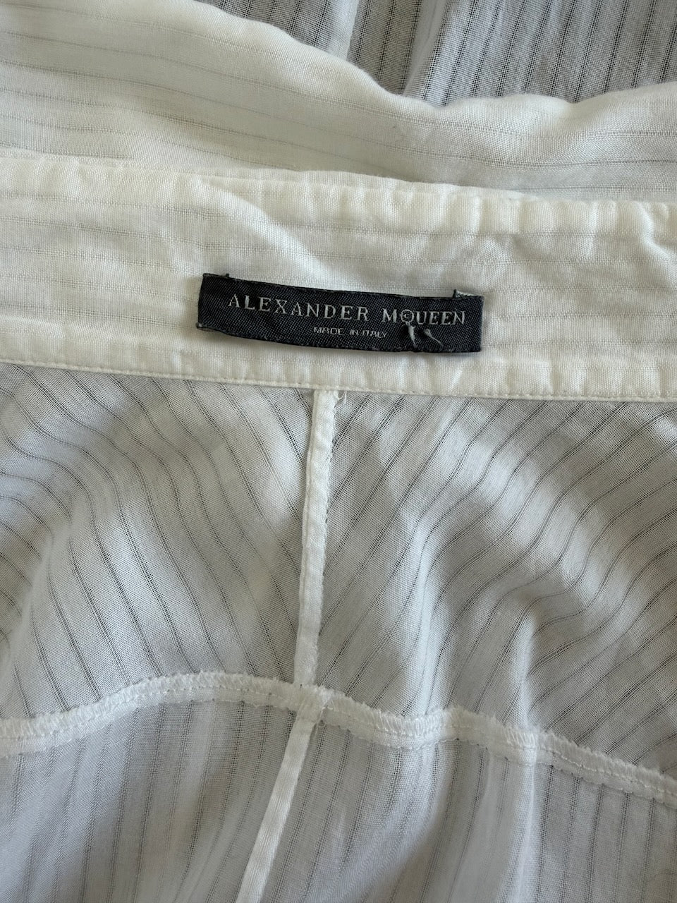 Alexander McQueen White Cotton Shirt with Tie