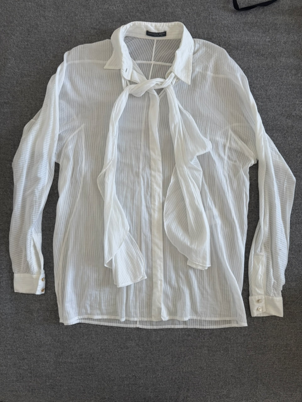 Alexander McQueen White Cotton Shirt with Tie