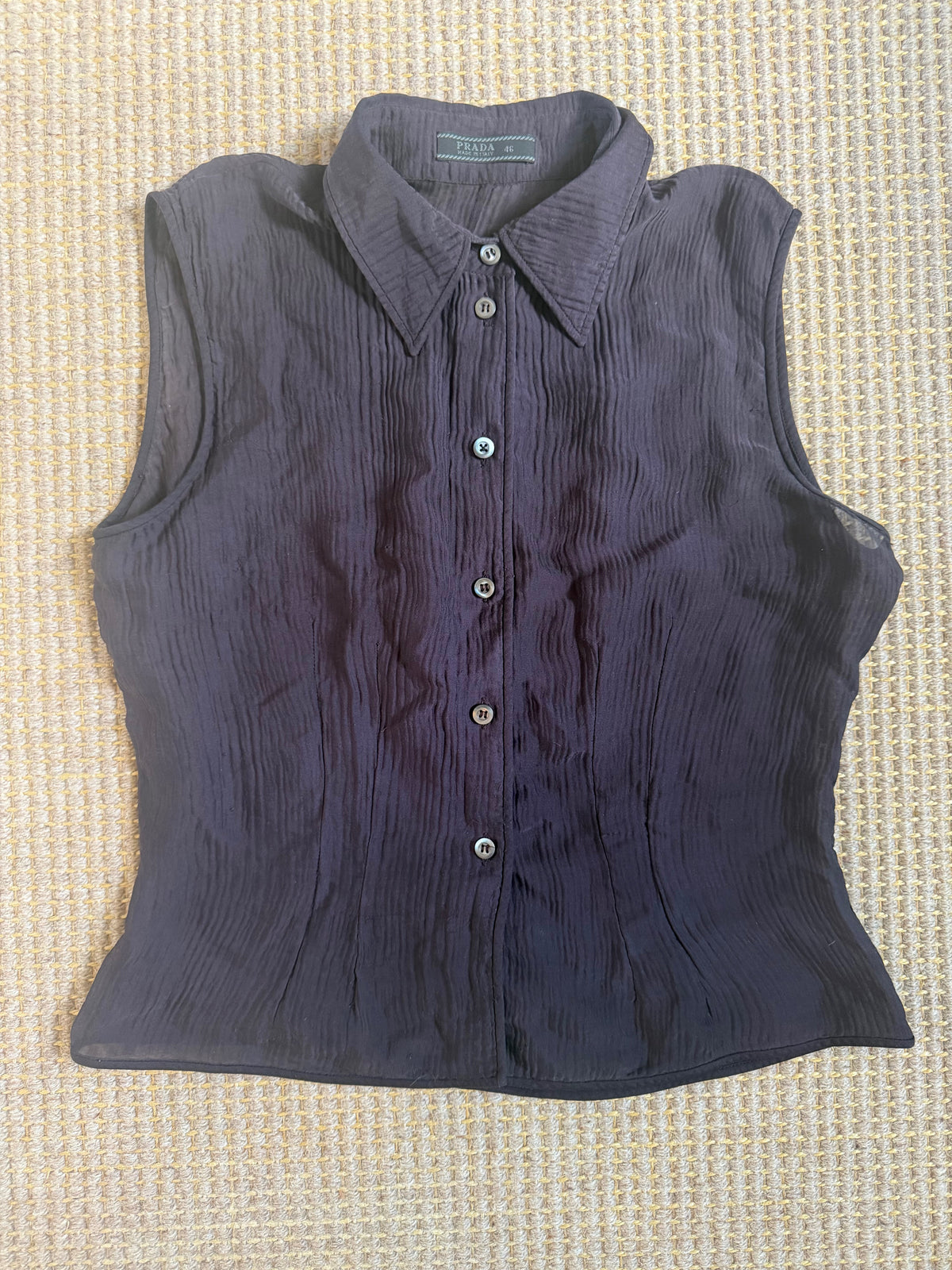 Vintage Prada F/W 1997 Purple Silk Blouse