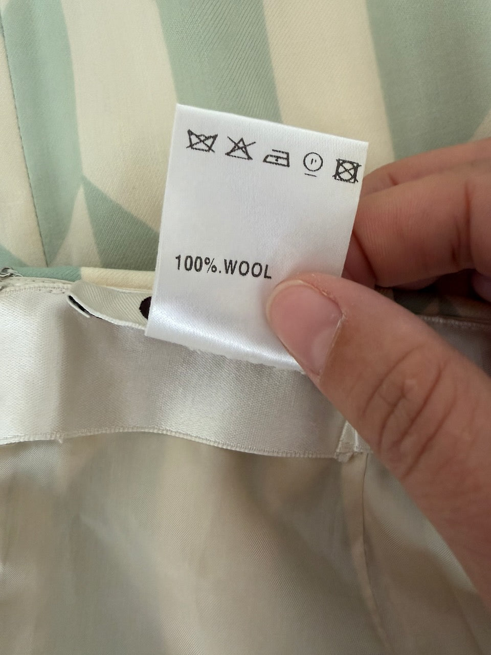 Chloé Green and White Harlequin Print Skirt