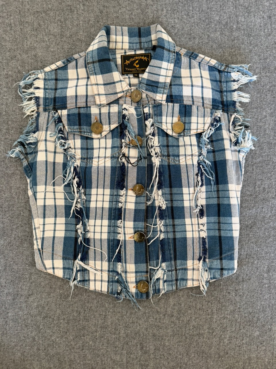 Vintage Vivienne Westwood Anglomania F/W 1998 Tartan Cotton Waistcoat