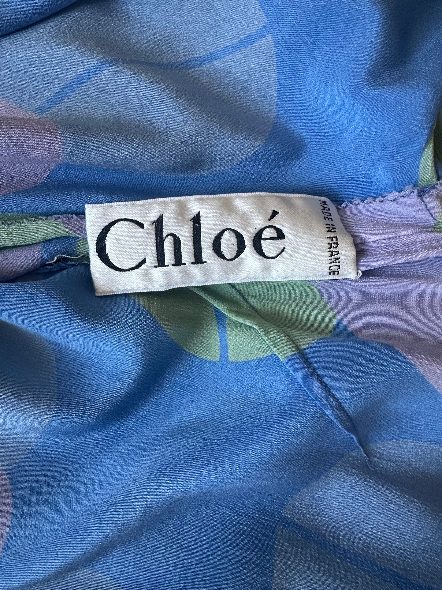 Vintage Chloé S/S 1980 Silk Printed Dress