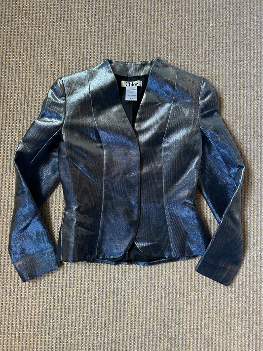Vintage Chloé F/W 2001 Blue Metallic Jacket