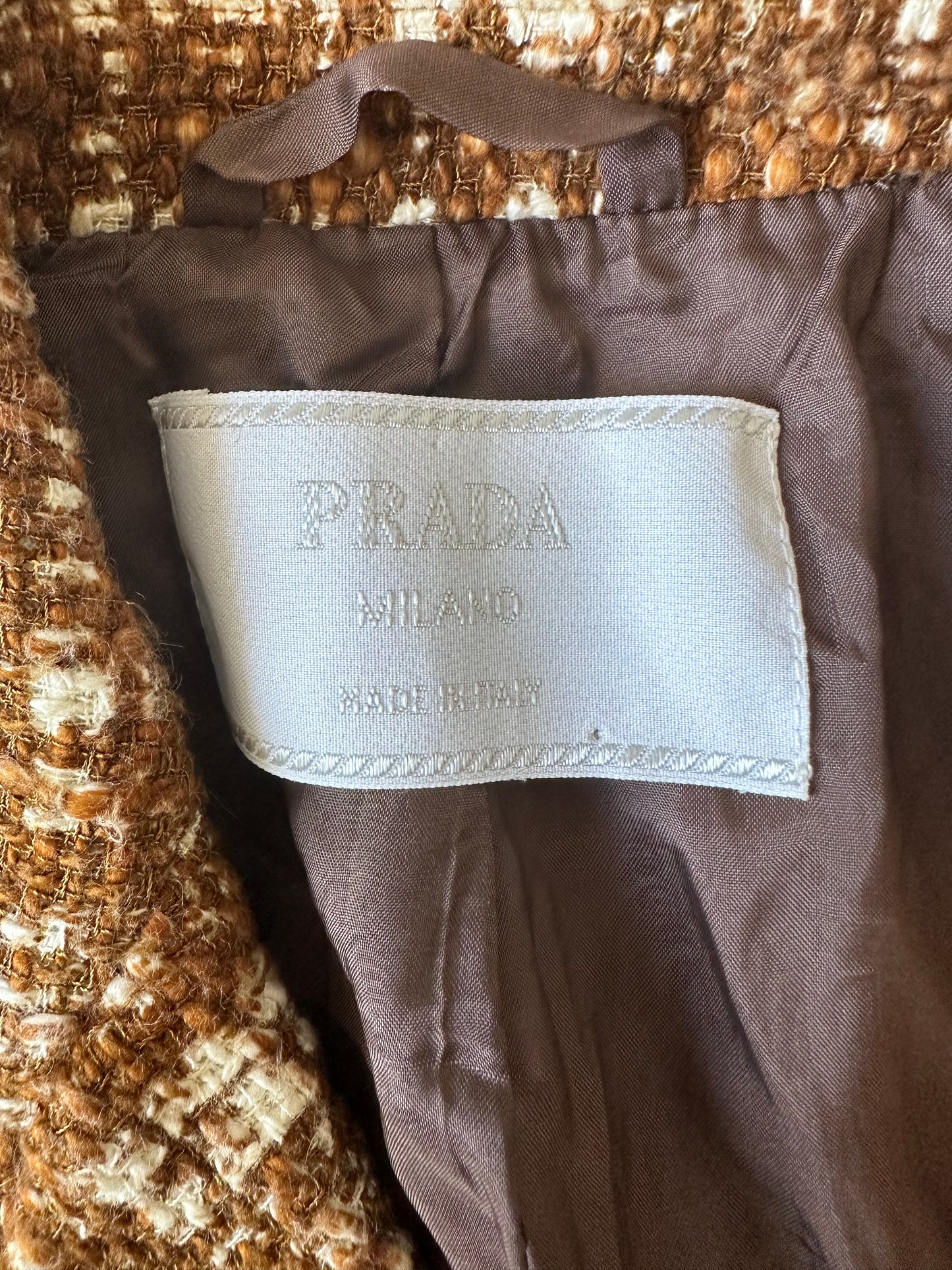 Vintage Prada S/S 1996 Brown Tweed Jacket