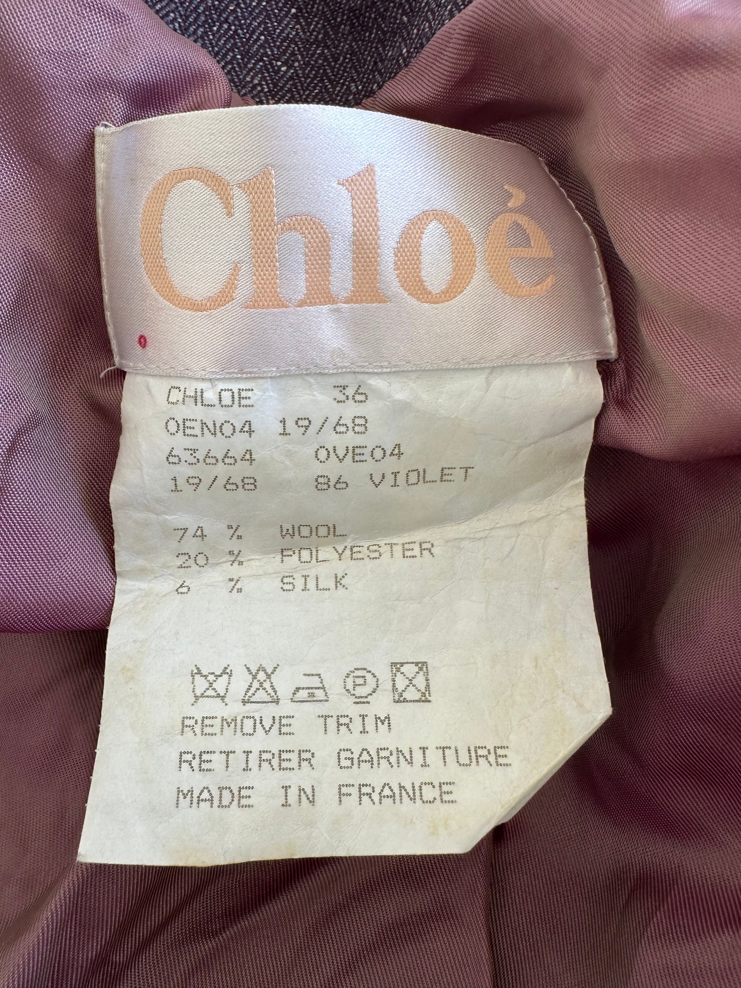 Vintage Chloé Purple Fitted Jacket