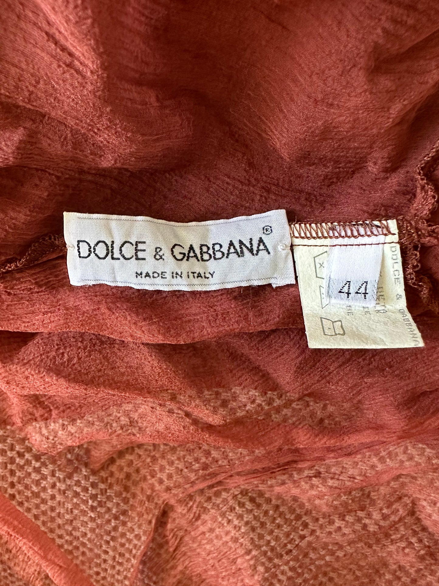 Dolce & Gabbana S/S 1991 Red Silk Blouse