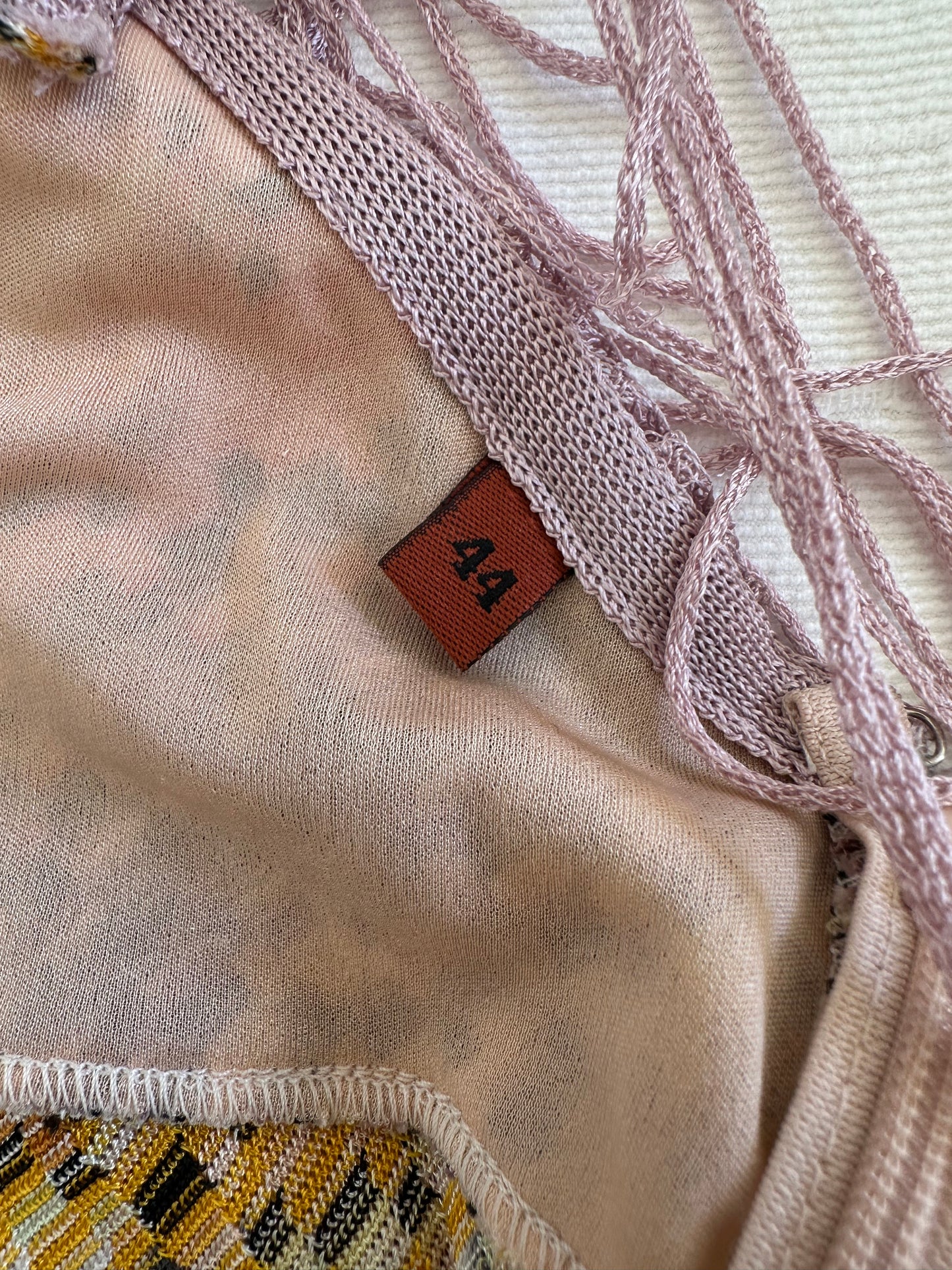Vintage Missoni S/S 2005 Pink Fringed Top