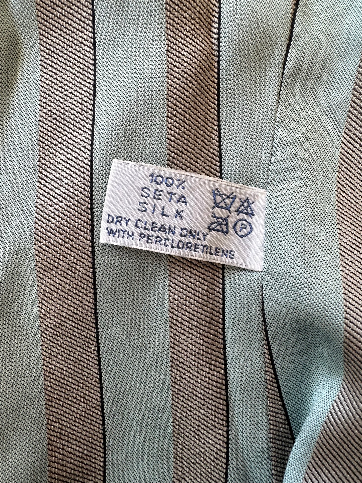 Vintage Prada S/S 1990 Blue Silk Striped Waistcoat