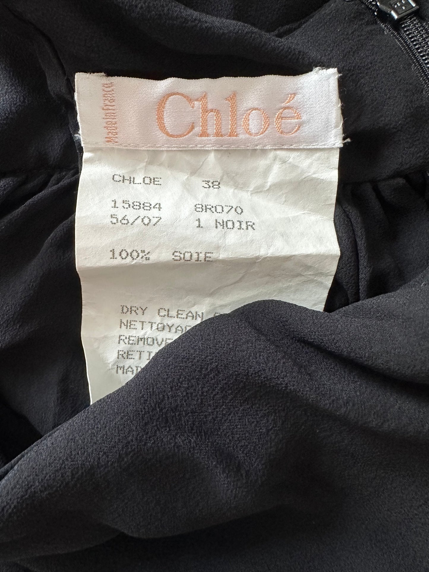 Vintage Chloé Black Silk Dress