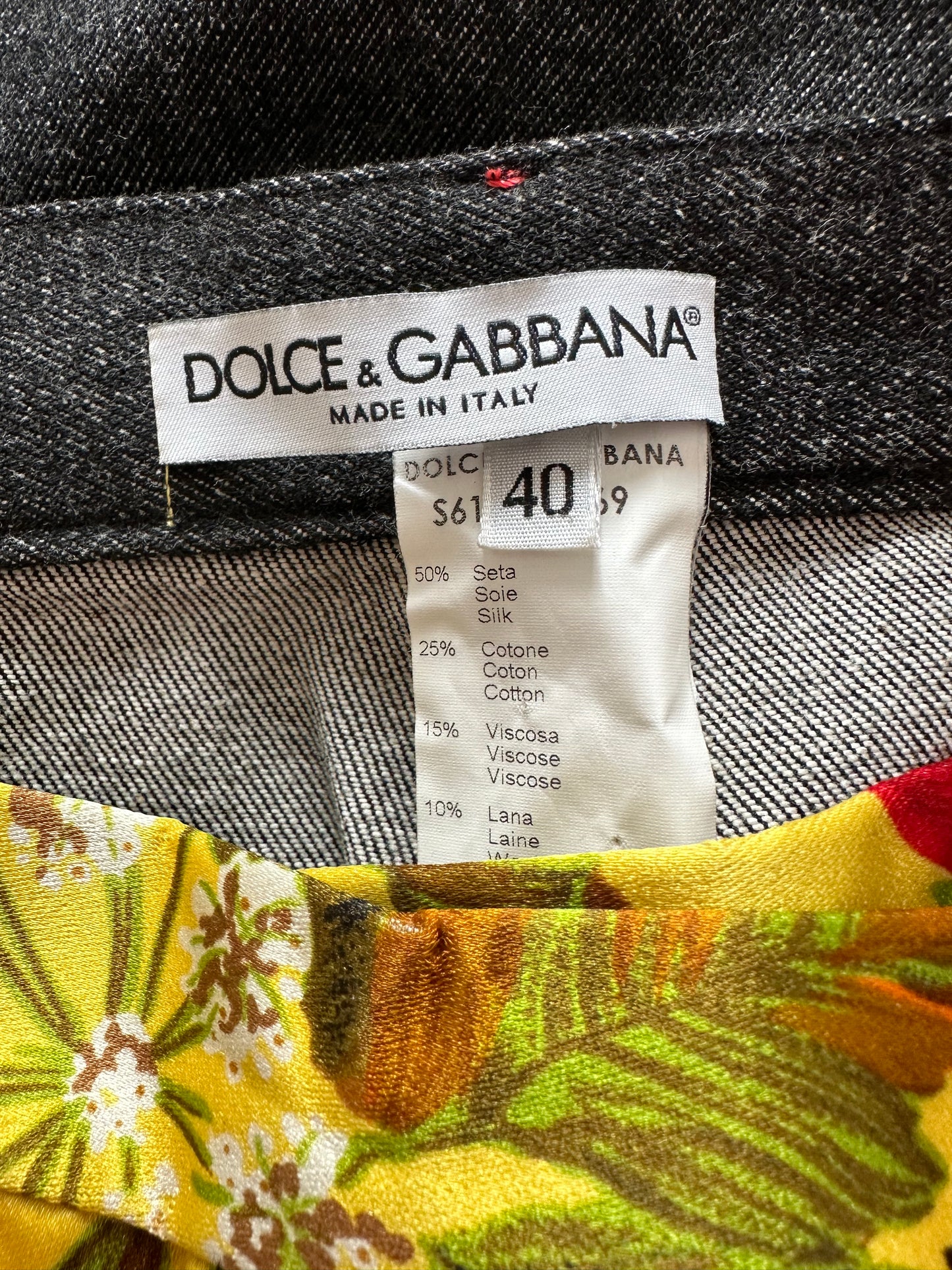 Vintage Dolce & Gabbana F/W 1999 Silk Floral Jeans