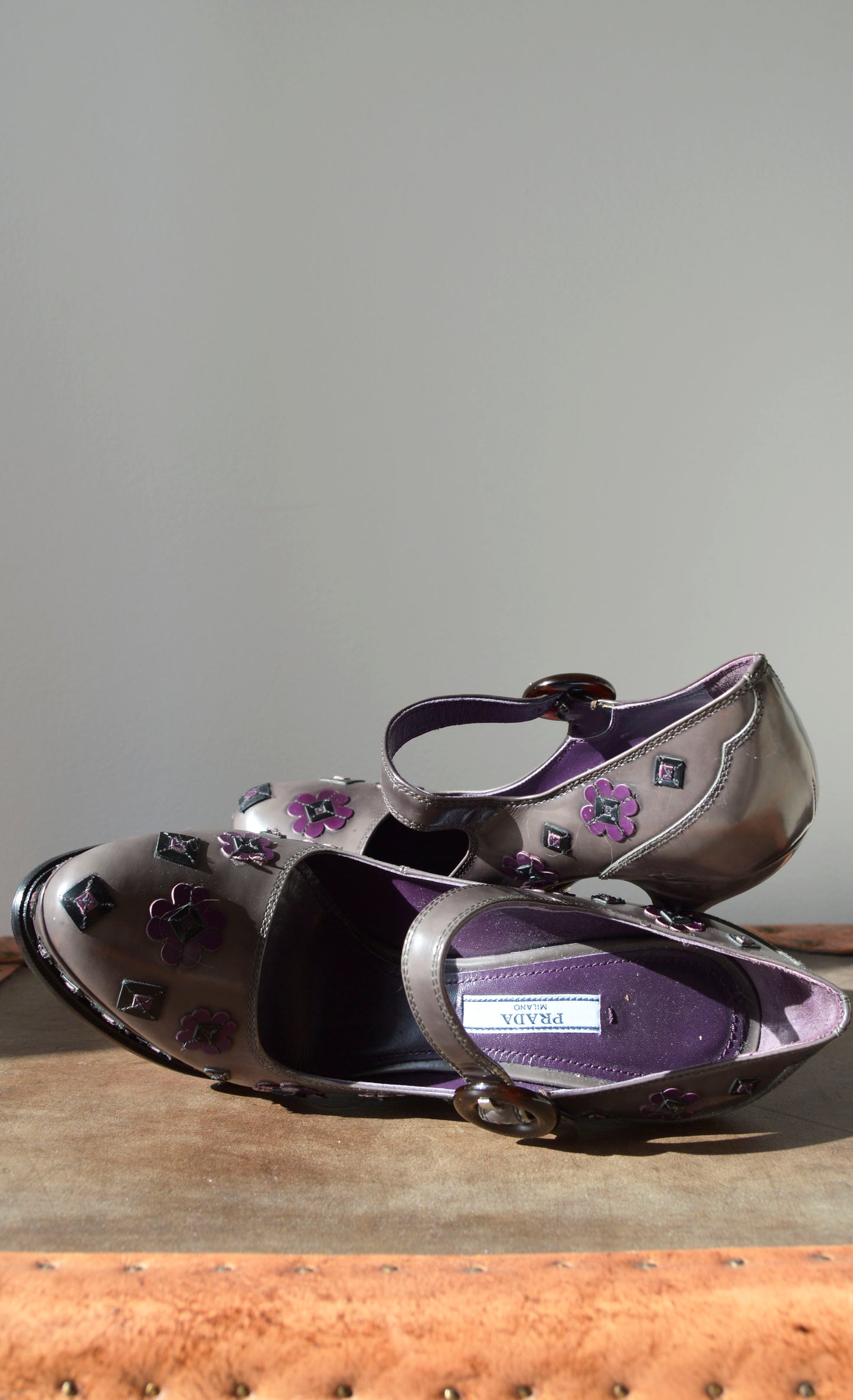 Prada F/W 2012 Purple Floral Platform Mary Janes