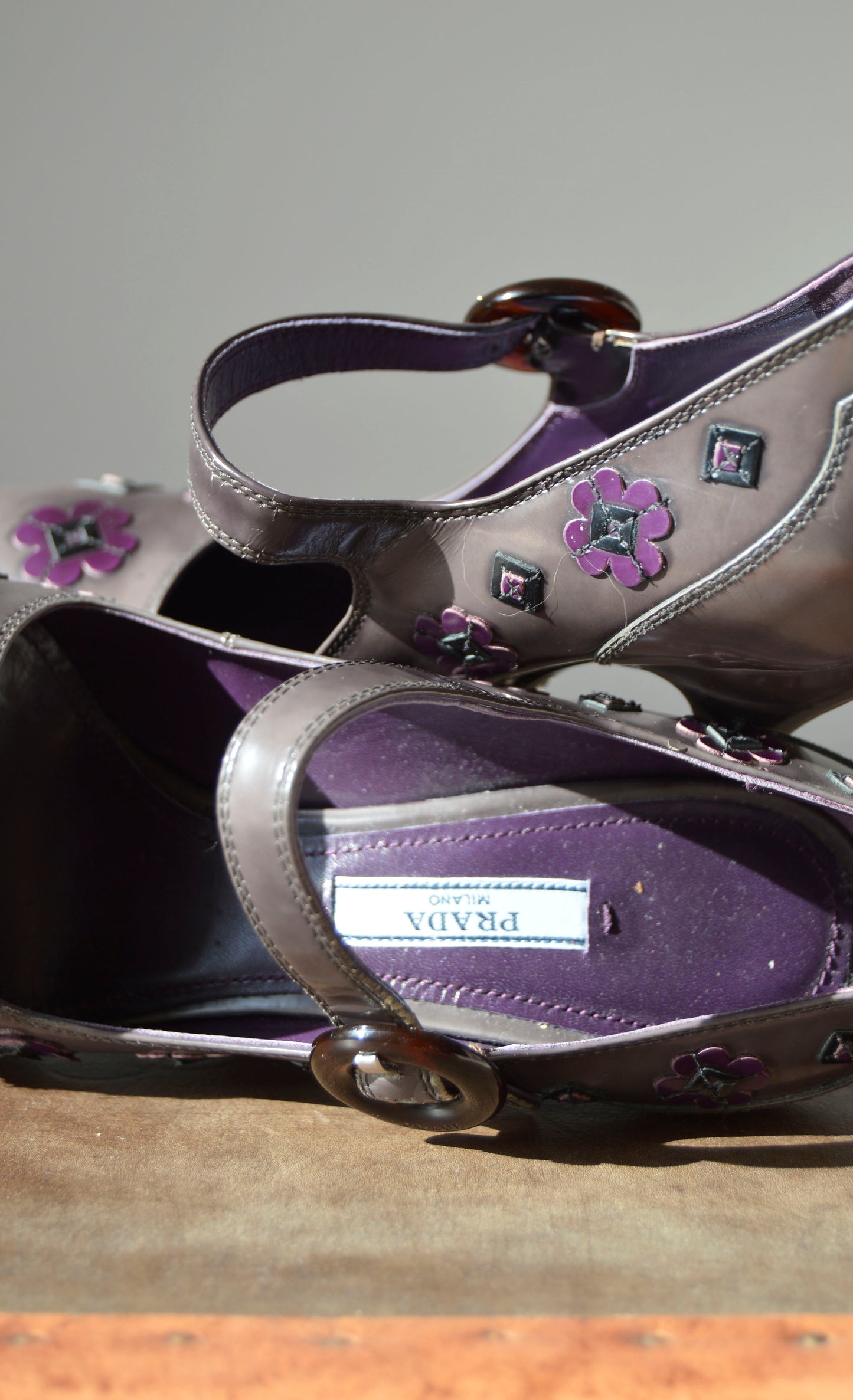 Prada F/W 2012 Purple Floral Platform Mary Janes