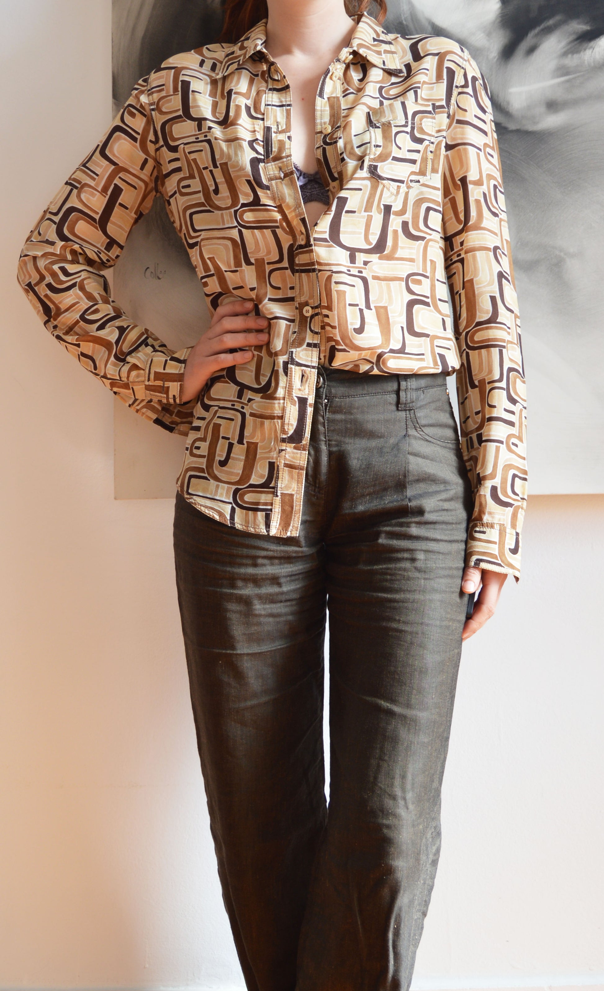 Vintage Prada F/W 1996 Silk Abstract Shirt