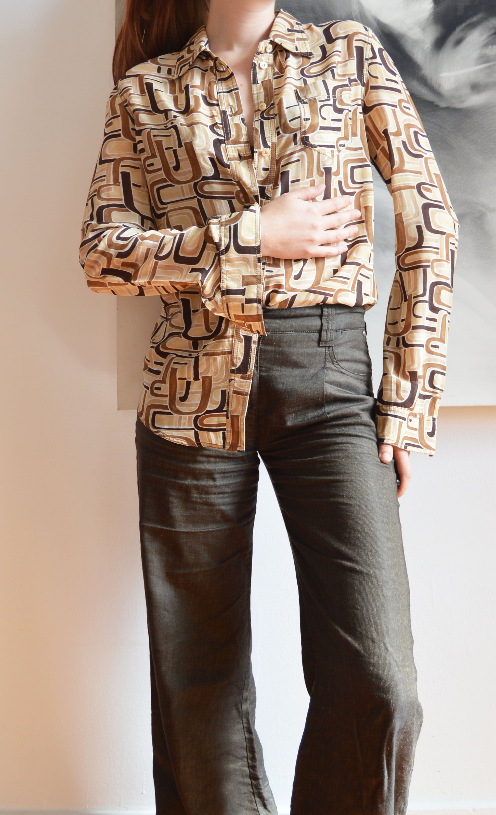 Vintage Prada F/W 1996 Silk Abstract Shirt