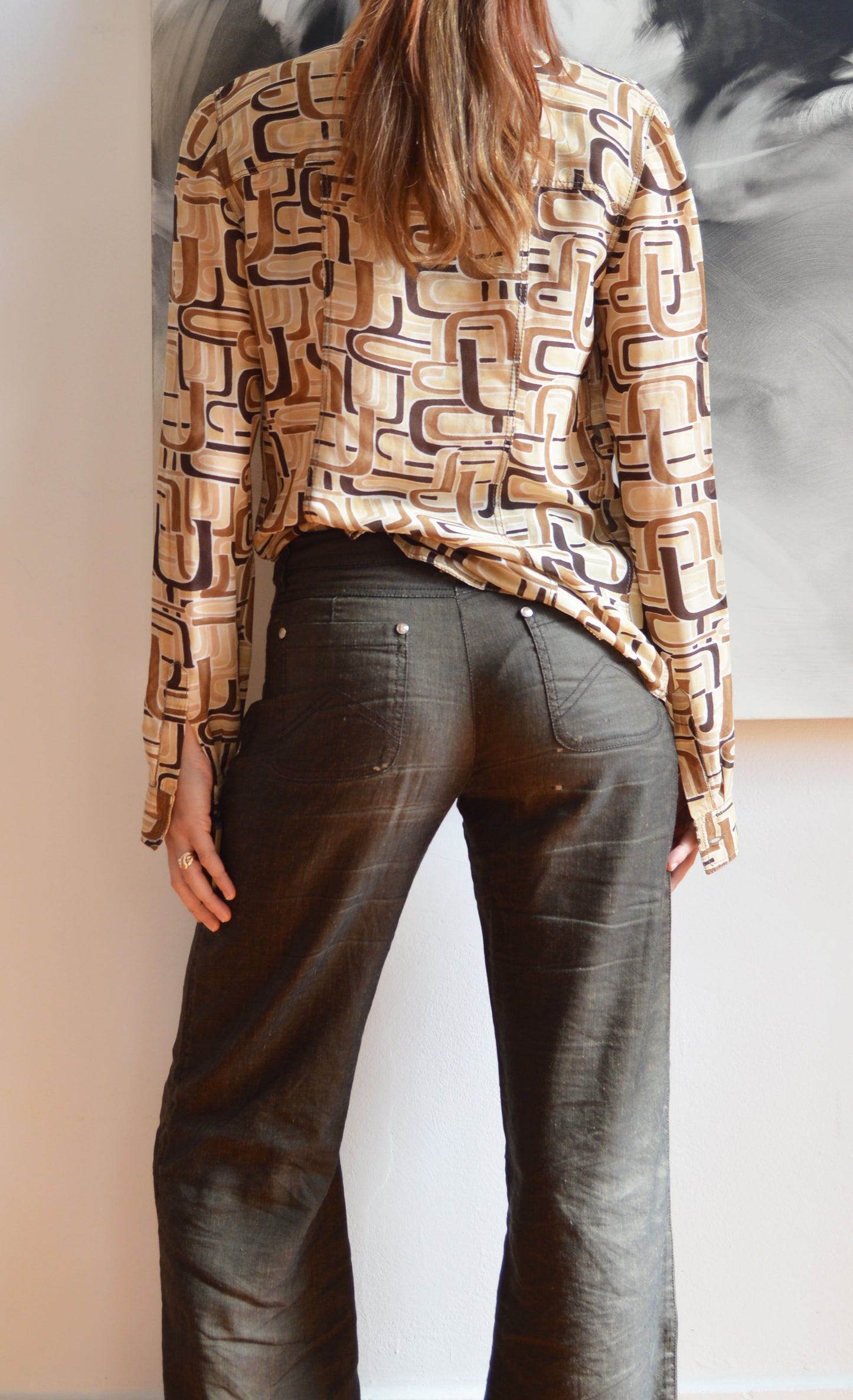 Vintage Prada F/W 1996 Silk Abstract Shirt