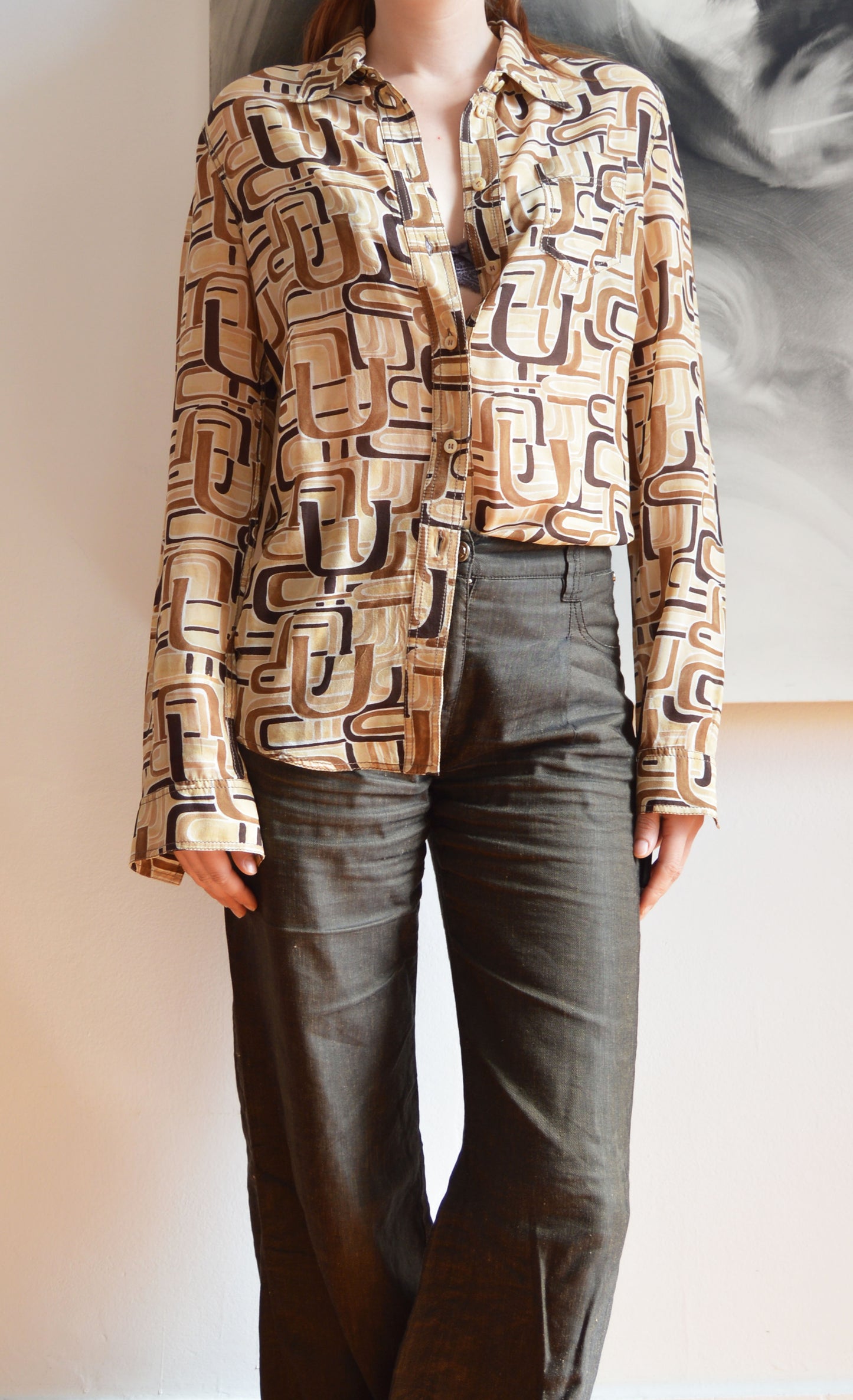Vintage Prada F/W 1996 Silk Abstract Shirt