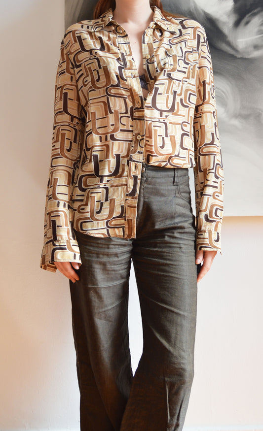 Vintage Prada F/W 1996 Silk Abstract Shirt