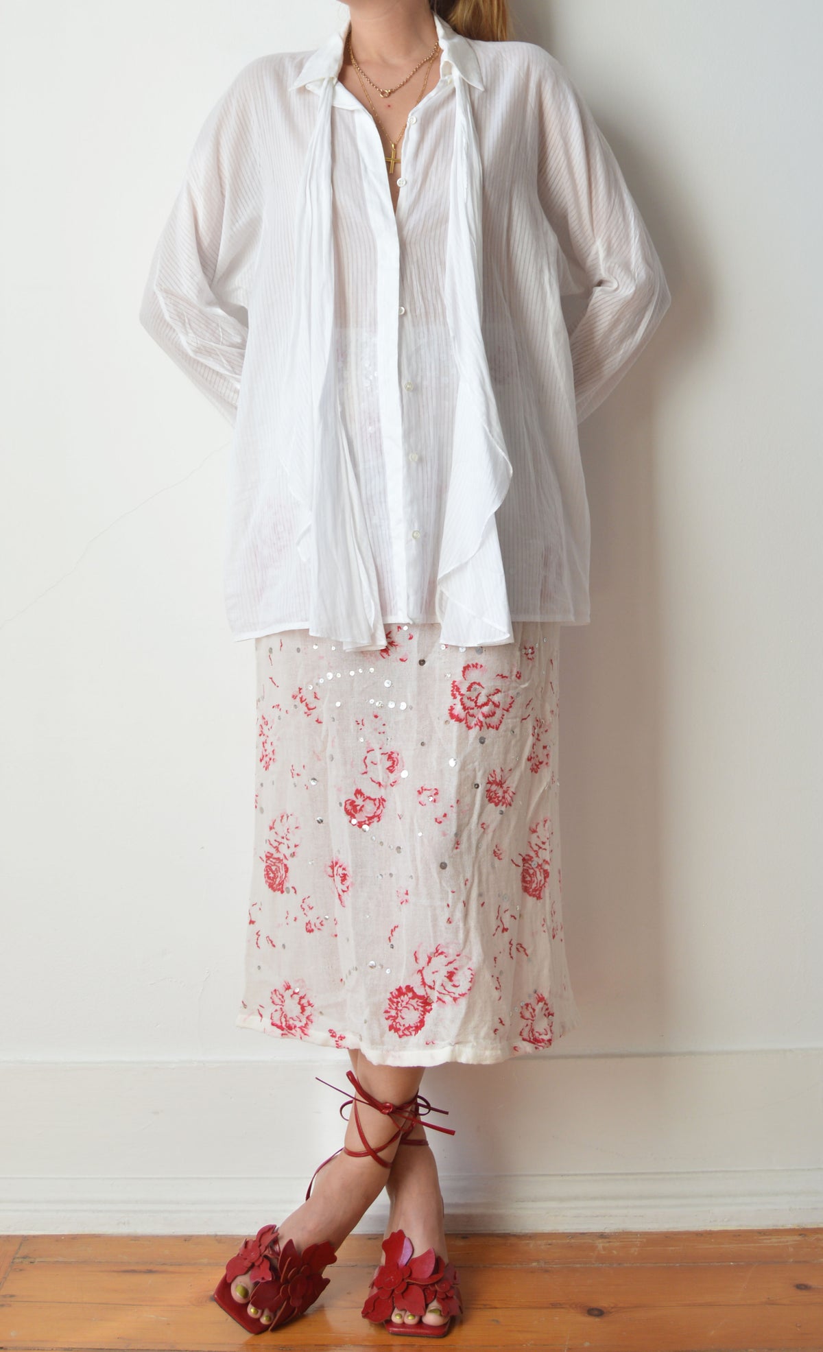 Alexander McQueen White Cotton Shirt with Tie
