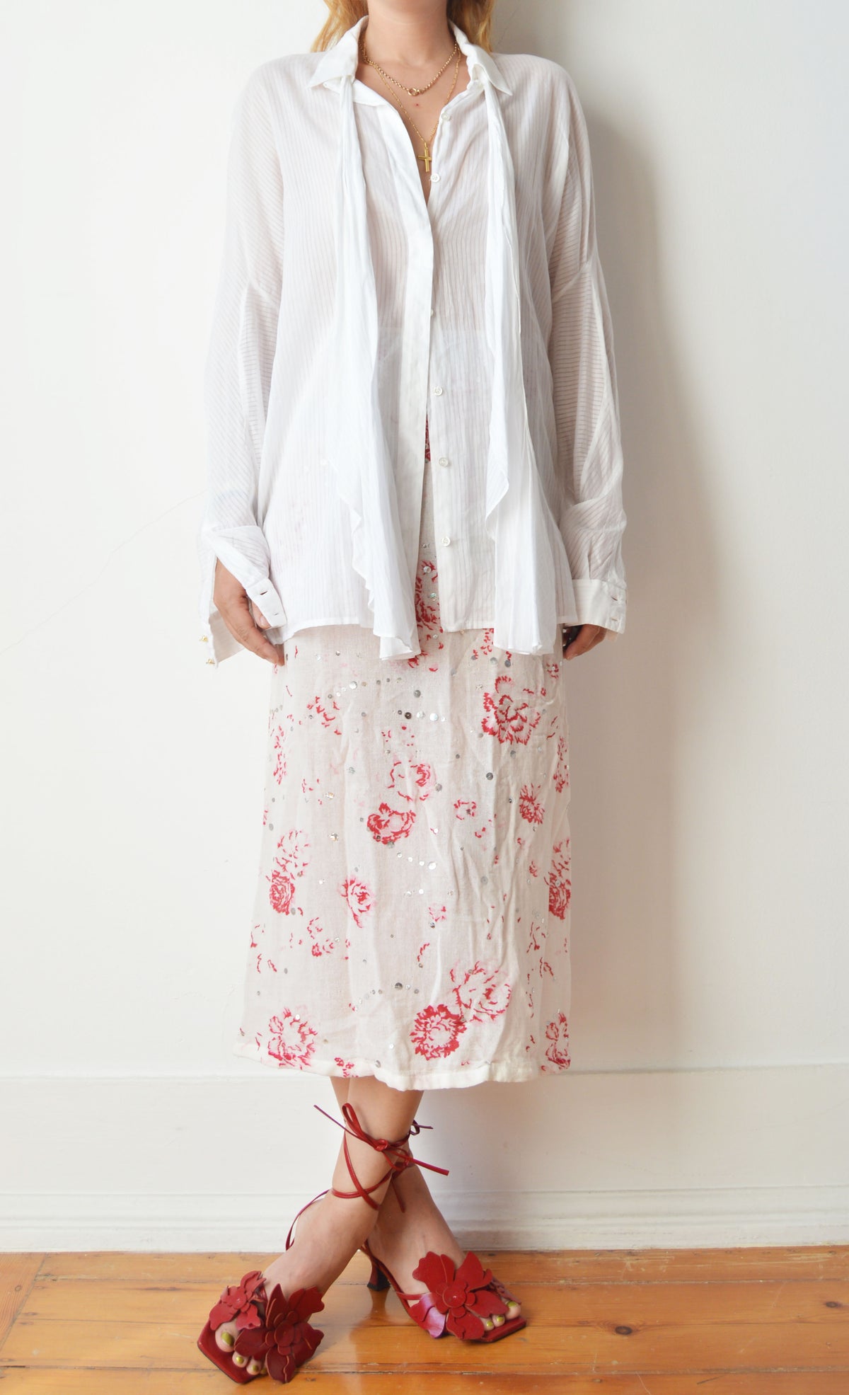Alexander McQueen White Cotton Shirt with Tie