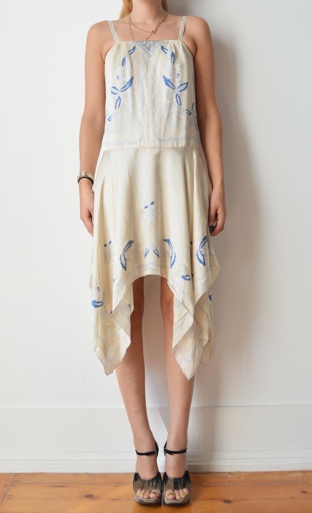 Anna Sui S/S 2006 Cream Silk Flapper Dress